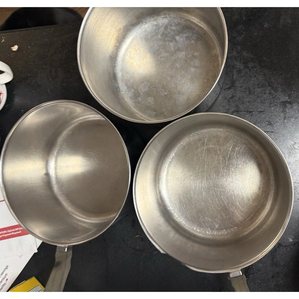 Vintage Farberware Bronx NY USA Stainless Steel Cookware 16 Pc Pot Pan Lid Lot
